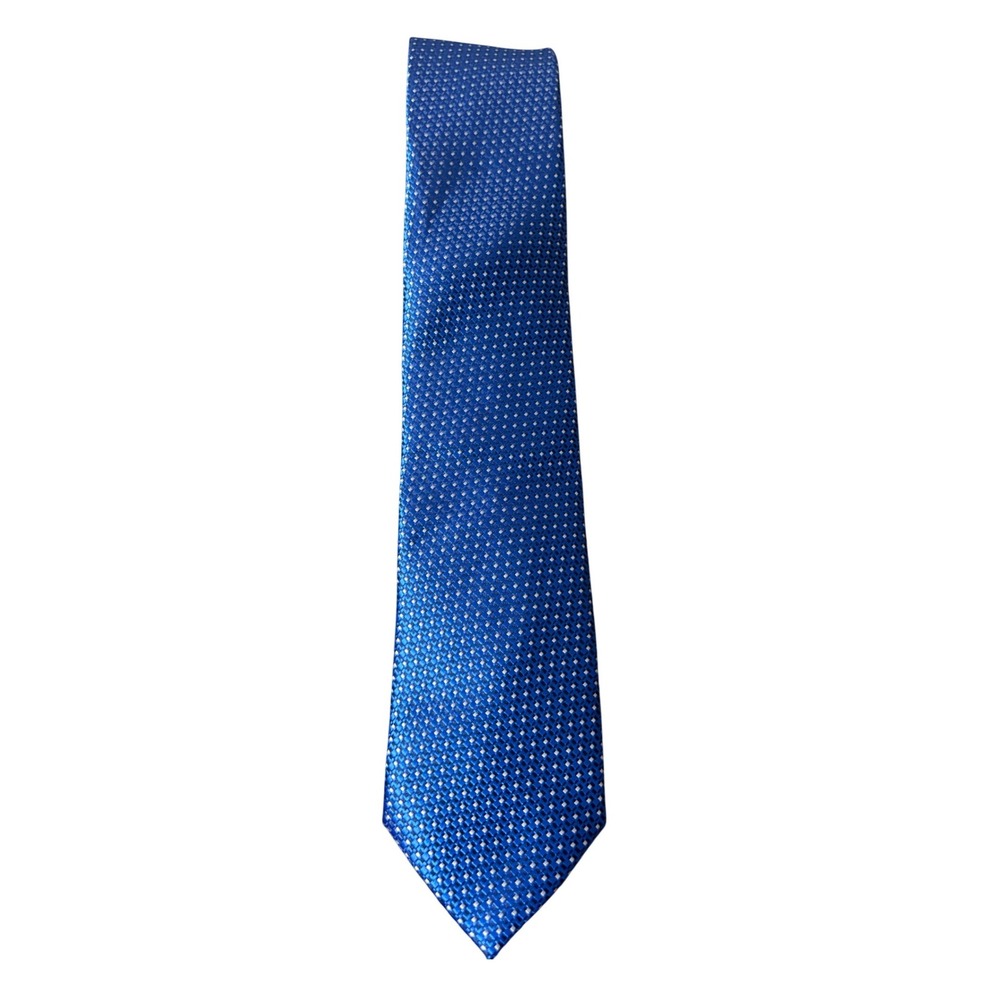 Inusual Cavatte 100% Silk Made in Florence/Italy Blue/White Tie